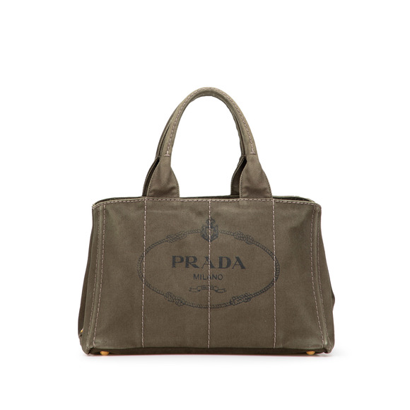 Pre-Loved Prada Canvas Canapa Logo Satchel - Picture 1 of 11